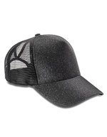 Result Headwear New York Sparkle Cap mit Pferdeschwanzöffnung – Black