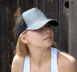 Result Headwear Cap New York Sparkle con apertura per coda di cavallo, Baby Pink One Size, RH090 – immagine 6
