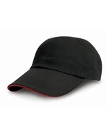 Result Headwear 6-Panel Kappe aus Heavy Cotton – Black/Red