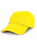 Result Headwear Junior Baumwollcap mit flachem Profil, Black One Size, RH18J – Yellow