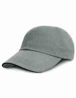 Result Headwear Heavy Brushed Baumwollkappe mit Sandwich-Schirm – Grey/Black
