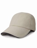 Result Headwear Heavy Brushed Baumwollkappe mit Sandwich-Schirm – Natural/Navy