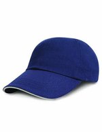 Result Headwear Heavy Brushed Baumwollkappe mit Sandwich-Schirm, Navy/Yellow One Size, RH24P – Navy/White