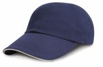 Result Headwear Junior Heavy Brushed Baumwoll-Cap schwarz, Black/Red One Size, RH24PJ – Bild 3