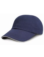 Result Headwear Junior Heavy Brushed Baumwoll-Cap schwarz – Navy/White