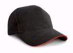 Result Headwear Pro-Style Baumwollcap mit Sandwich-Schirm, Black/Red One Size, RH25P – Bild 3