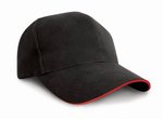 Result Headwear Pro-Style Baumwollcap mit Sandwich-Schirm, Black/Red One Size, RH25P – Bild 3