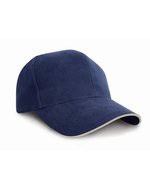 Result Headwear Pro-Style Baumwollcap mit Sandwich-Schirm – Navy/Natural