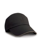 Result Headwear Herringbone Cap mit Sandwich Peak – Black/Tan