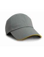 Result Headwear Herringbone Cap mit Sandwich Peak – Grey/Yellow