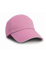 Result Headwear Herringbone Cap mit Sandwich Peak – Pink/White