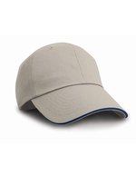 Result Headwear Herringbone Cap mit Sandwich Peak, Black/Tan One Size, RH38 – Tan/Navy