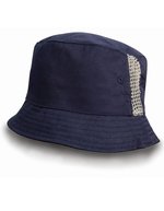 Result Headwear Waschbarer Baumwoll-Bucket Hat mit Netzpanelen – Navy
