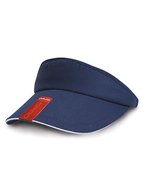 Result Headwear Herringbone Sonnenschirm-Visier mit Sandwich-Peak – Navy/White