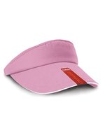 Result Headwear Herringbone Sonnenschirm-Visier mit Sandwich-Peak – Pink/White