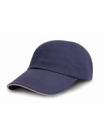 Result Headwear 5-Panel-Cap aus gebürstetem Baumwoll-Drill – Navy/Putty