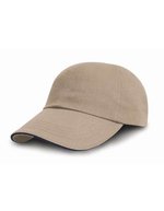 Result Headwear 5-Panel-Cap aus gebürstetem Baumwoll-Drill – Putty/Navy