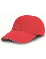 Result Headwear 5-Panel-Cap aus gebürstetem Baumwoll-Drill, Black/Red One Size, RH50 – Red/Putty