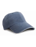 Result Headwear Washed Baumwoll-Cap mit Sandwich-Schirm – Navy/Putty