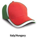 Result Headwear National Cap aus Baumwoll-Drill, England White/Red One Size, RH62 – Italy Red/Green/White