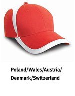 Result Headwear National Cap aus Baumwoll-Drill, England White/Red One Size, RH62 – Poland or Denmark Red/White