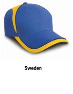 Result Headwear National Cap aus Baumwoll-Drill, England White/Red One Size, RH62 – Sweden Royal/Yellow