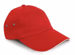 Result Headwear Cap in Cotone con visiera Sandwich 5-Panel, Black/Red One Size, RH72 – immagine 3