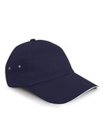 Result Headwear Baumwoll-Cap mit Sandwich-Schirm 5-Panel, Black/Red One Size, RH72 – Navy/White