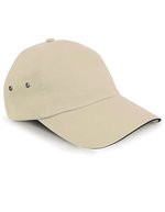 Result Headwear Baumwoll-Cap mit Sandwich-Schirm 5-Panel, Black/Red One Size, RH72 – Putty/Navy