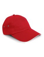 Result Headwear Baumwoll-Cap mit Sandwich-Schirm 5-Panel, Black/Red One Size, RH72 – Red/White