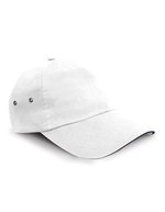 Result Headwear Baumwoll-Cap mit Sandwich-Schirm 5-Panel, Black/Red One Size, RH72 – White/Navy