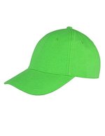 Result Headwear Memphis Gebürstete Baumwolle Cap, Black One Size, RH81 – Lime