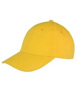 Result Headwear Memphis Gebürstete Baumwolle Cap, Black One Size, RH81 – Yellow