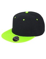 Result Headwear Bronx Original Flat Peak Snapback Cap, Black/Azure One Size, RH82 – Noir/Citron vert