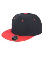Result Headwear Bronx Original Flat Peak Snapback Cap, Black/Azure One Size, RH82 – Noir/Rouge
