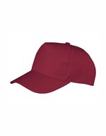 Result Headwear Junior Boston Cap mit Klettverschluss – Burgundy