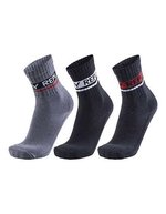 Replay Tennissocken 3er-Pack mit Zierstreifen – Anthracite/Anthracite/Black
