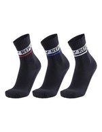 Replay Tennissocken 3er-Pack mit Zierstreifen – Black/Black/Black