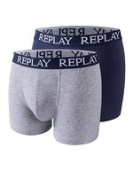 Replay Boxershorts im 2er-Pack für Herren – Grey Melange/Indigo