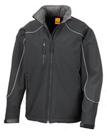 Result Work-Guard Wasserdichte Softshell-Jacke mit Kapuze – Black/Black