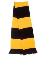 Result Winter Essentials Team Schal mit Fransen und Streifen – Black/Gold