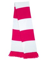 Result Winter Essentials Team Schal mit Fransen und Streifen – Fuchsia/White