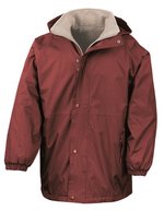 Wendbare Jacke mit Fleece-Innenseite – Burgundy/Camel