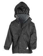 Wendbare Fleecejacke für Kinder, wasserdicht – Black/Grey