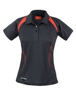 SPIRO Atmungsaktives Frauen Polo mit COOL-DRY® – Black/Red
