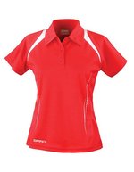 SPIRO Atmungsaktives Frauen Polo mit COOL-DRY® – Red/White