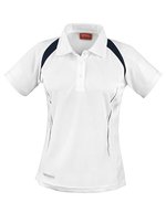 SPIRO Atmungsaktives Frauen Polo mit COOL-DRY®, Black/Red XS (34), RT177F – White/Navy