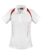 SPIRO Atmungsaktives Frauen Polo mit COOL-DRY®, Black/Red XS (34), RT177F – White/Red