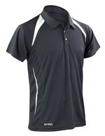 SPIRO Atmungsaktives Polo mit COOL-DRY® Material – Black/White