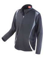 SPIRO Trial Trainingsoberteil mit Reißverschluss – Black/Grey/White